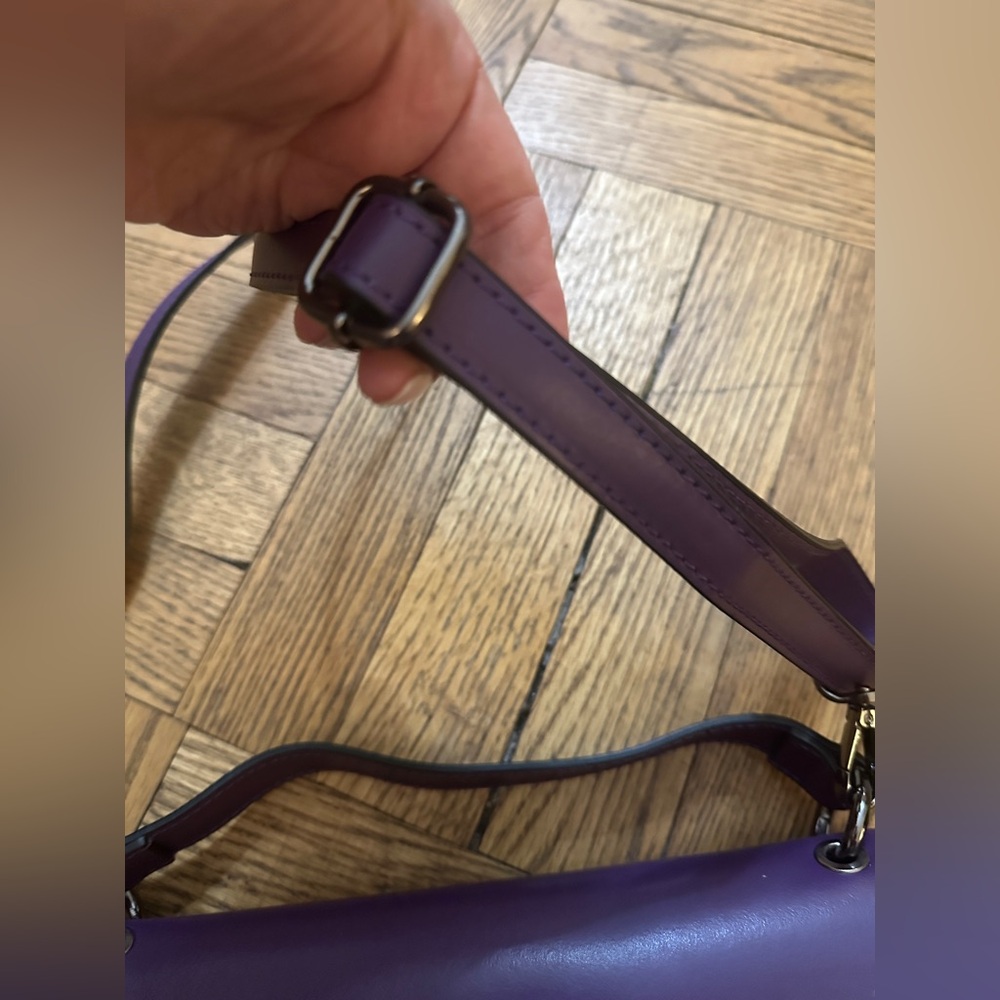 Purple Borse in Pelle Italian Leather Crossbody Purse - Picture 12 of 13